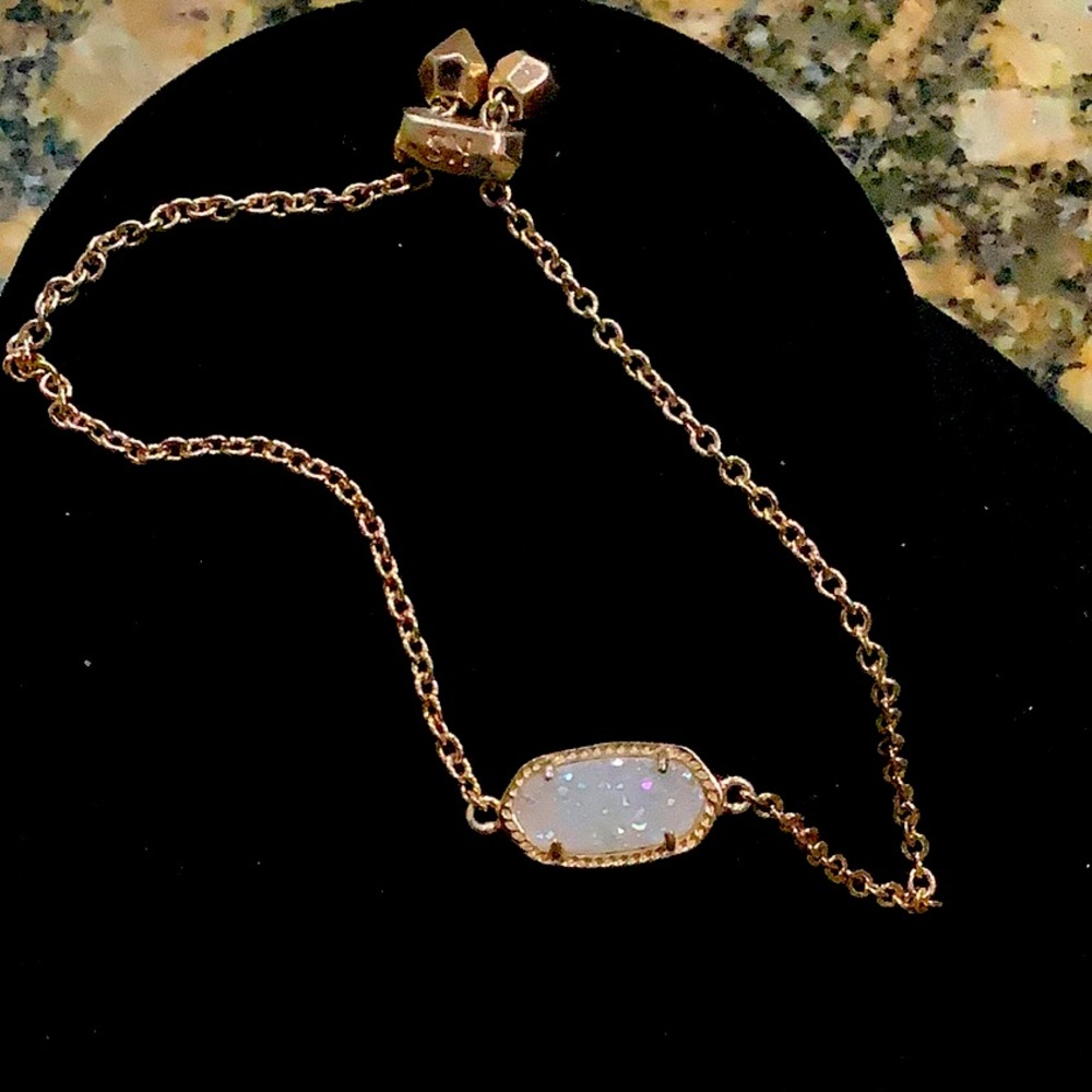 Kendra Scott | Elaina Gold Adjustable Chain Bracelet in Iridescent Drusy